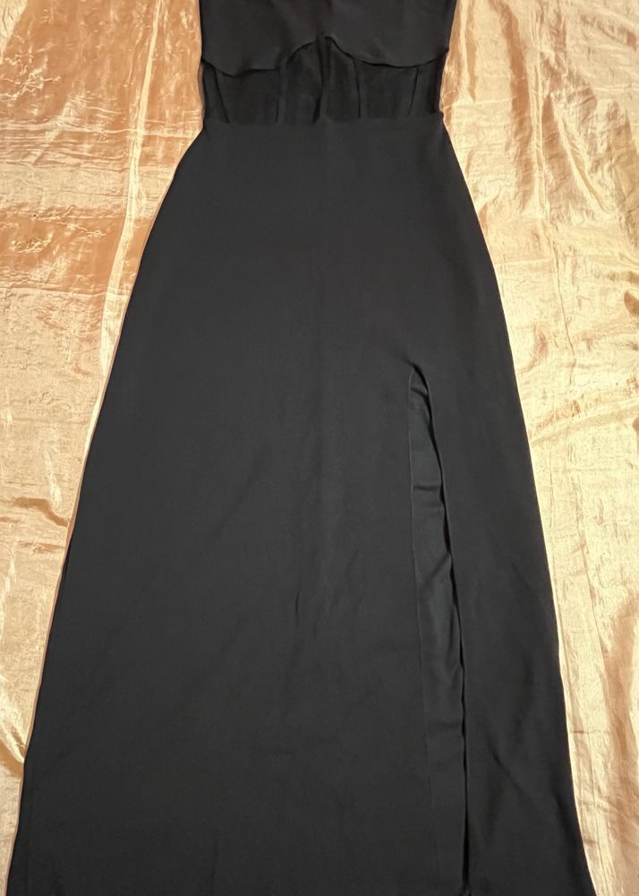 black slit dress maxi
