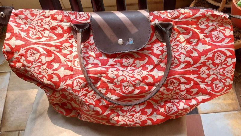 Stylish Red Floral Tote Bag