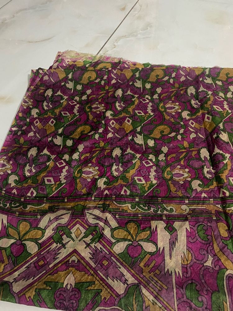 purple geometric pattern saree