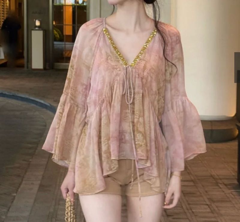 Bohemian Floral Print Blouse