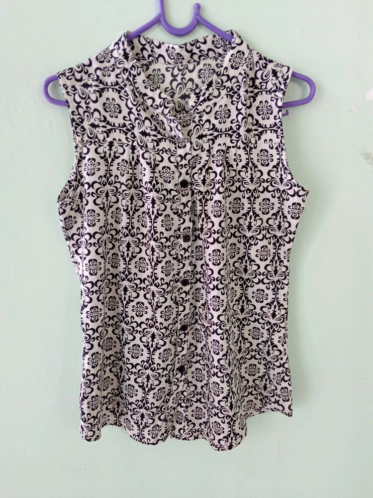 Printed Blank &amp; White Shirt