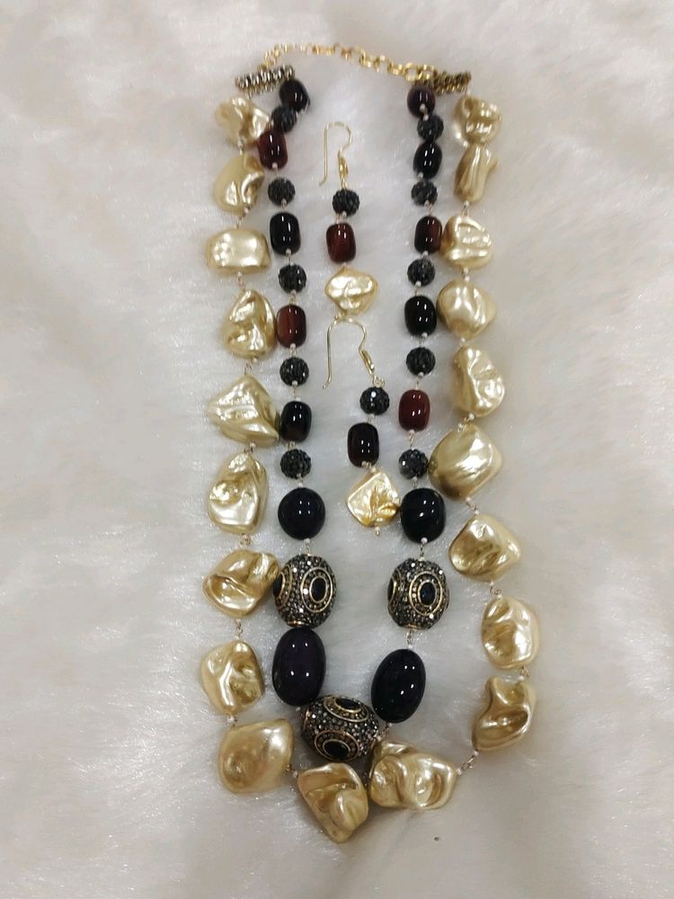Natural Stone And MOP NECKLACE SET