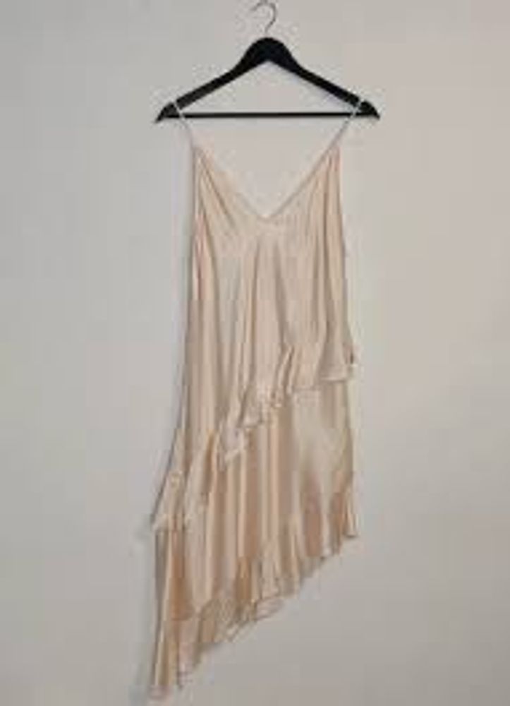 45 H&amp;M Flounced satin Slip dress