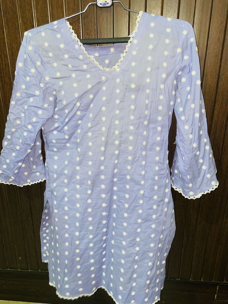 handstichedPretty Lavender Kurti🪻