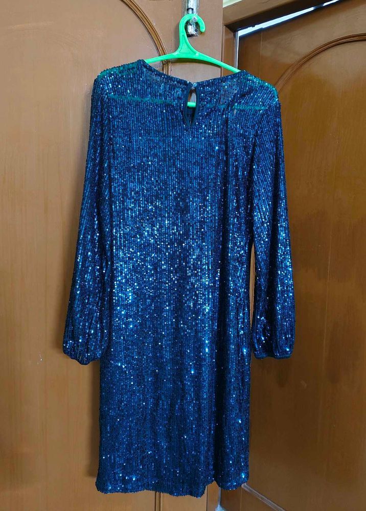 KAZO- Colourshifting Blue Sequin Dress