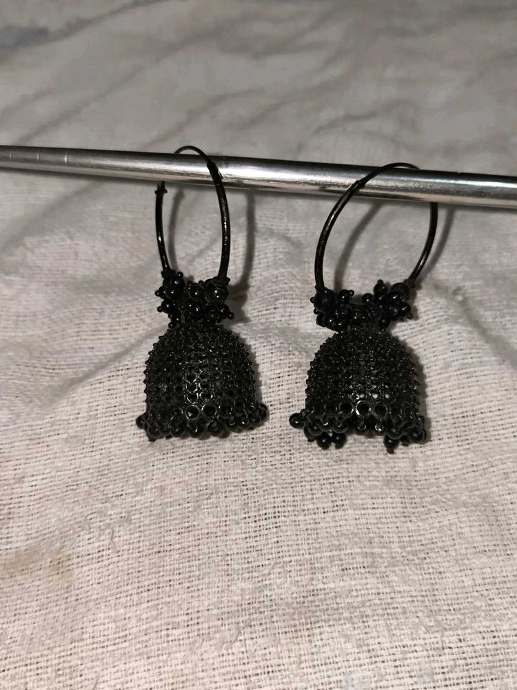 Unique Black Jhumka Earrings