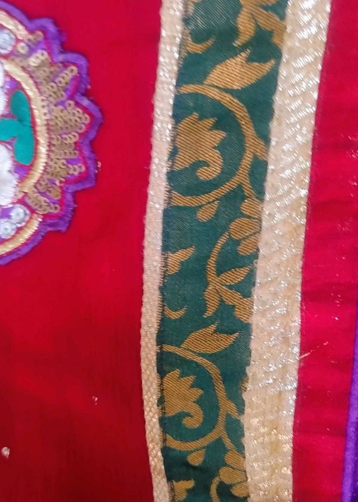 Embroidered border , Dark deep red Saree