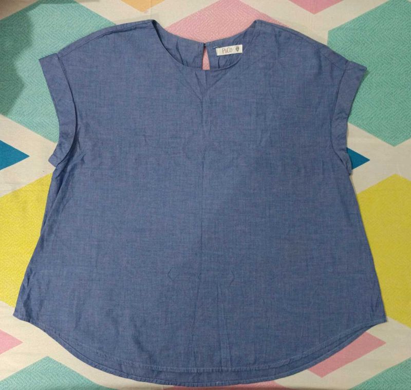 Blue Denim Tunic Top