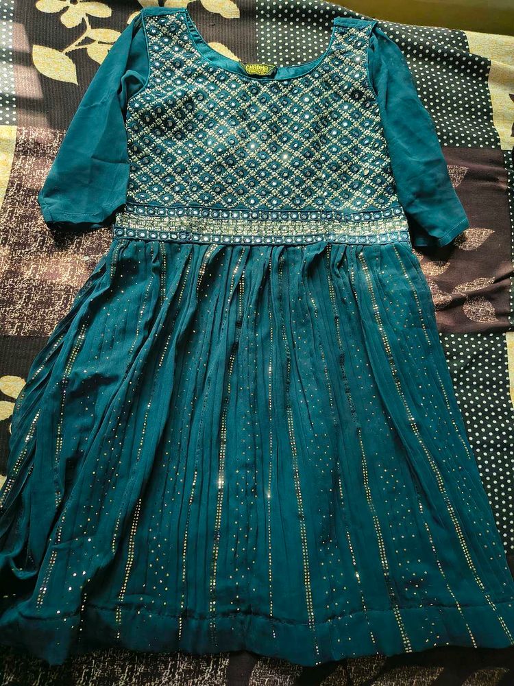 Embellished Teal Sarara Set 🎉Diwali sale