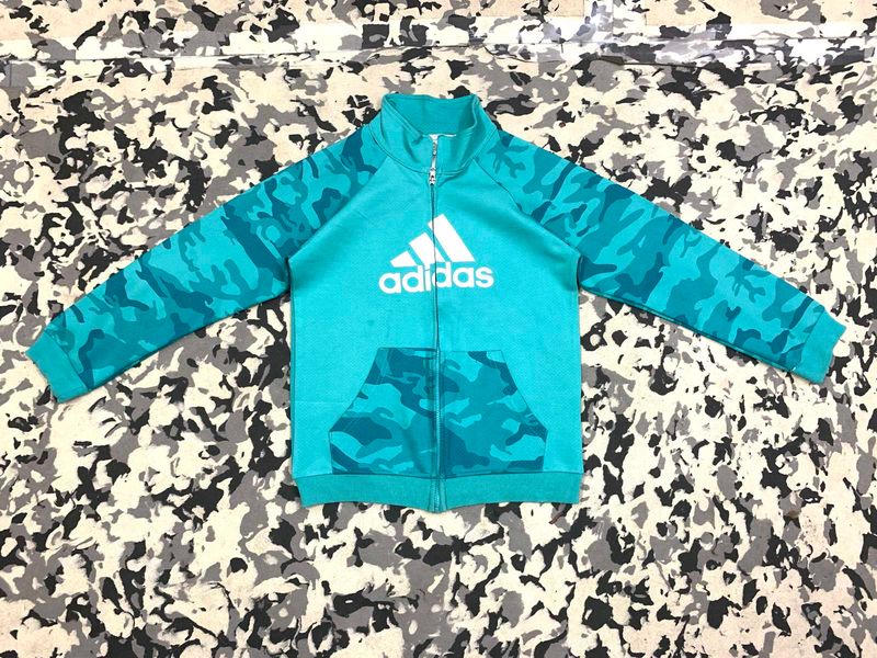 Adidas Blue Camo Zip-Up Jacket
