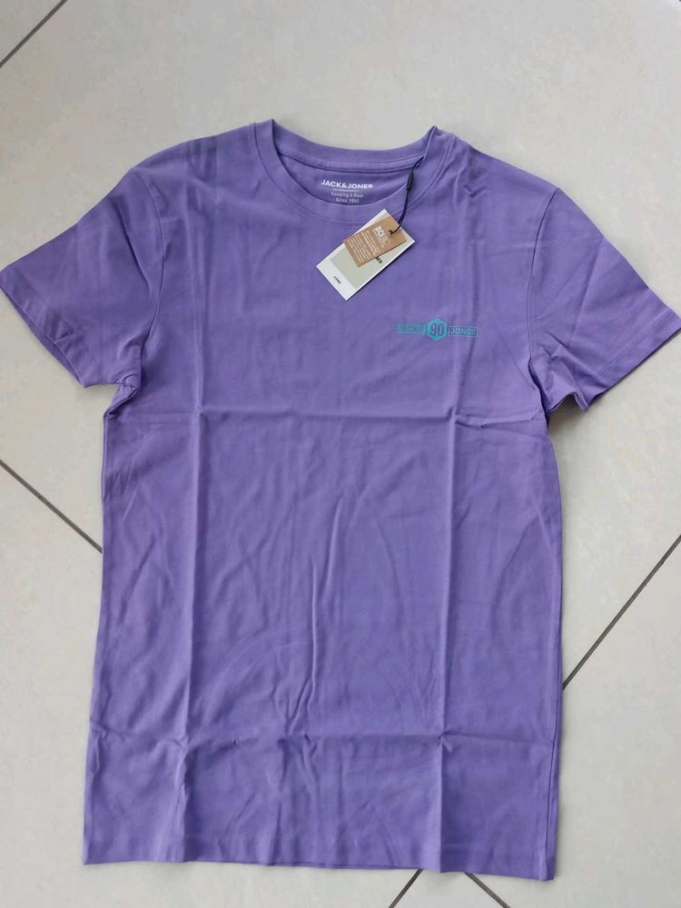 JACK&amp;JONES Men's Purple Graphic T-Shirt