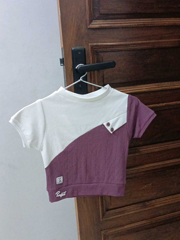 purple and white top for girls