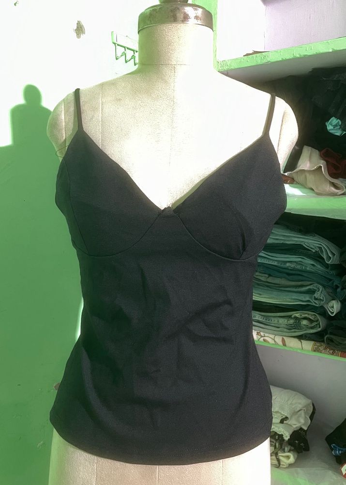 Black Spaghetti Strap Cami Top
