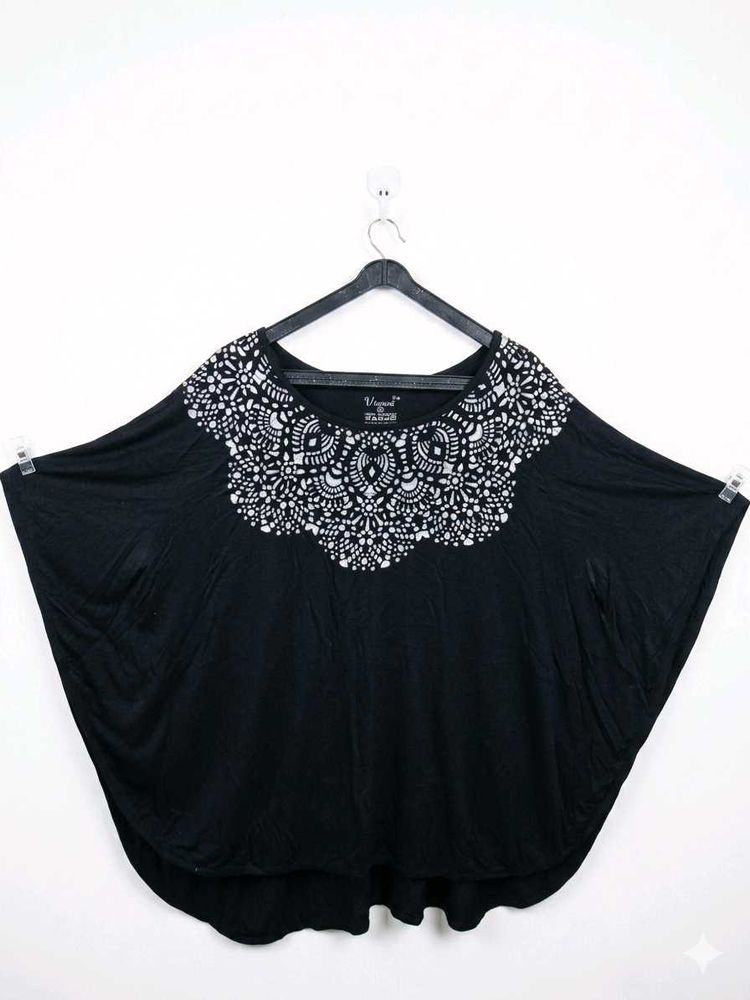 Elegant Black Tunic with Unique Neckline