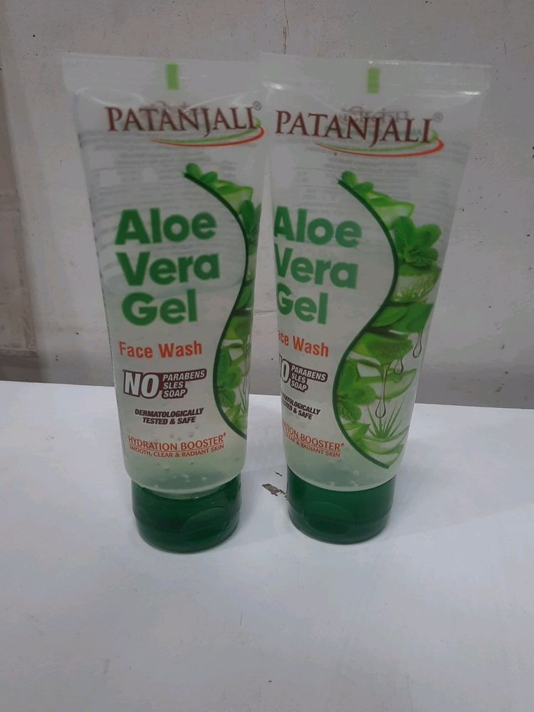Patanjali Aloevera Gel Face Wash (Pack Of 2) 60mlx60ml . Unused/Sealed Pack