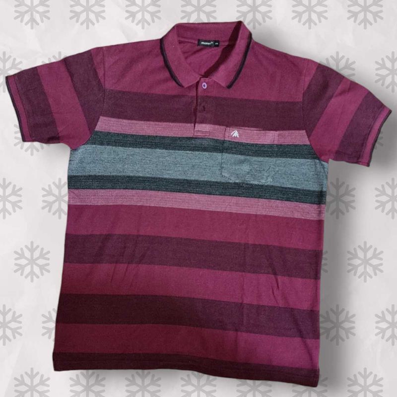 Striped Maroon Polo Shirt