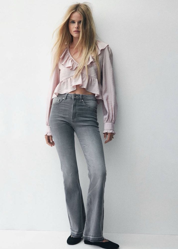 Flared Grey Wash Jeans