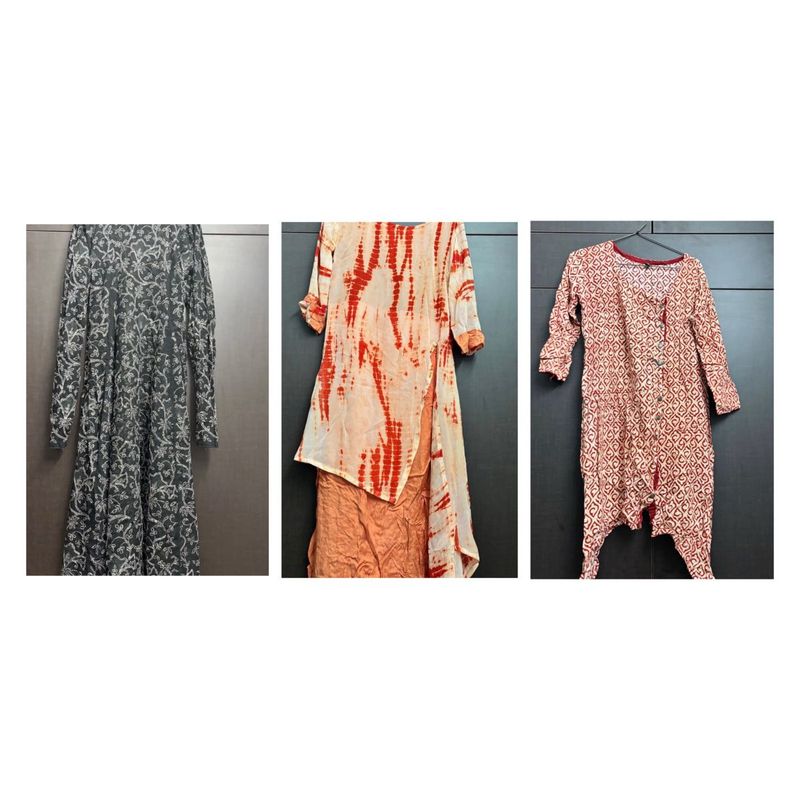 3 Pc Women's Ethnic Kurtas