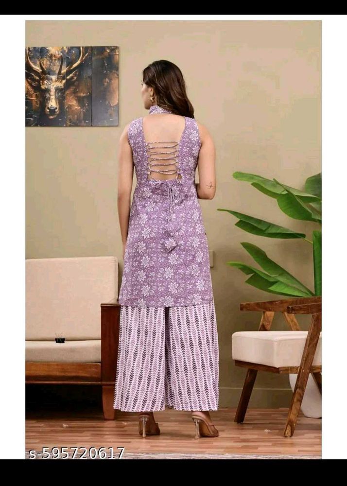 Beautiful Lavender Kurta Set with Palazzo