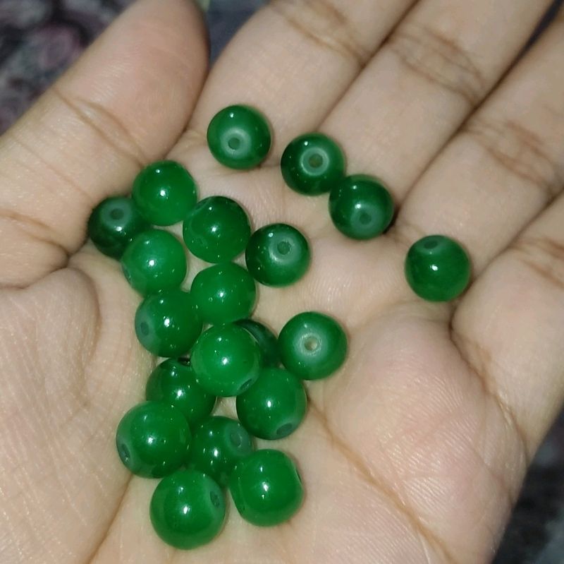 Green Glass Beads
