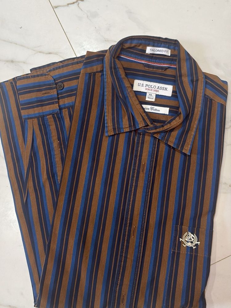 US Polo Assn. Striped Tailored Fit Shirt
