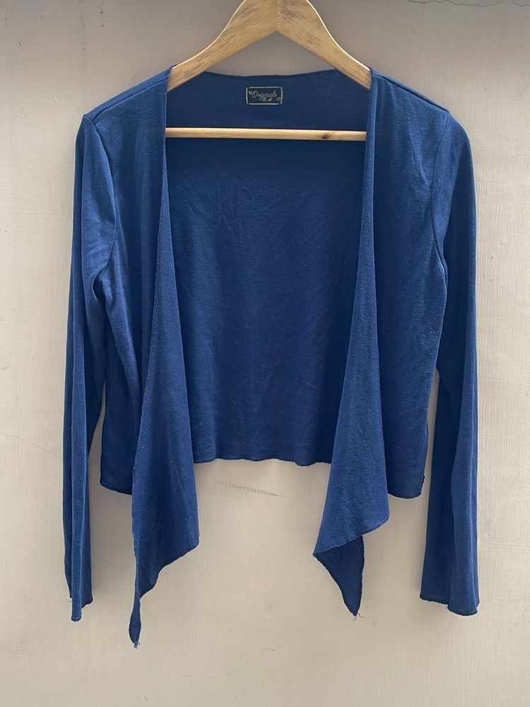 Blue Open Front Cardigan