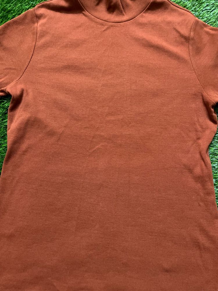 SALE! Price Dropped Rust Colour High Neck Top