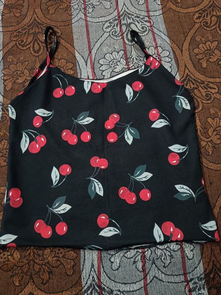 Cute Cherry Print Cami Top