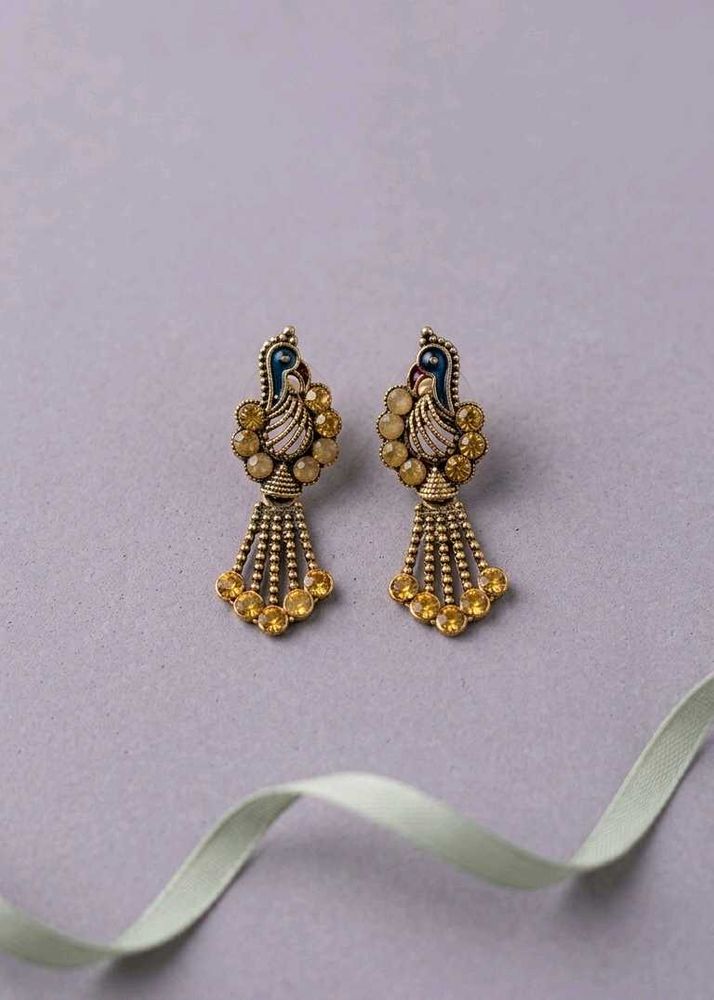 Vintage Oxidized Peacock Jhumka