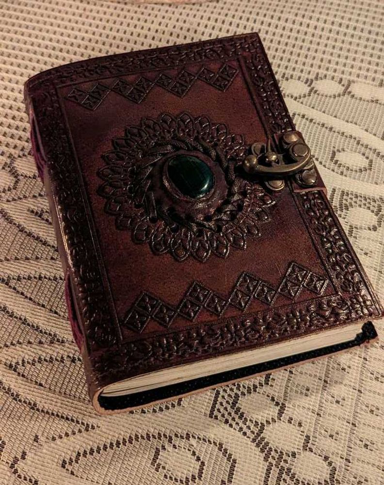 Vintage Leather Journal with Gemstone