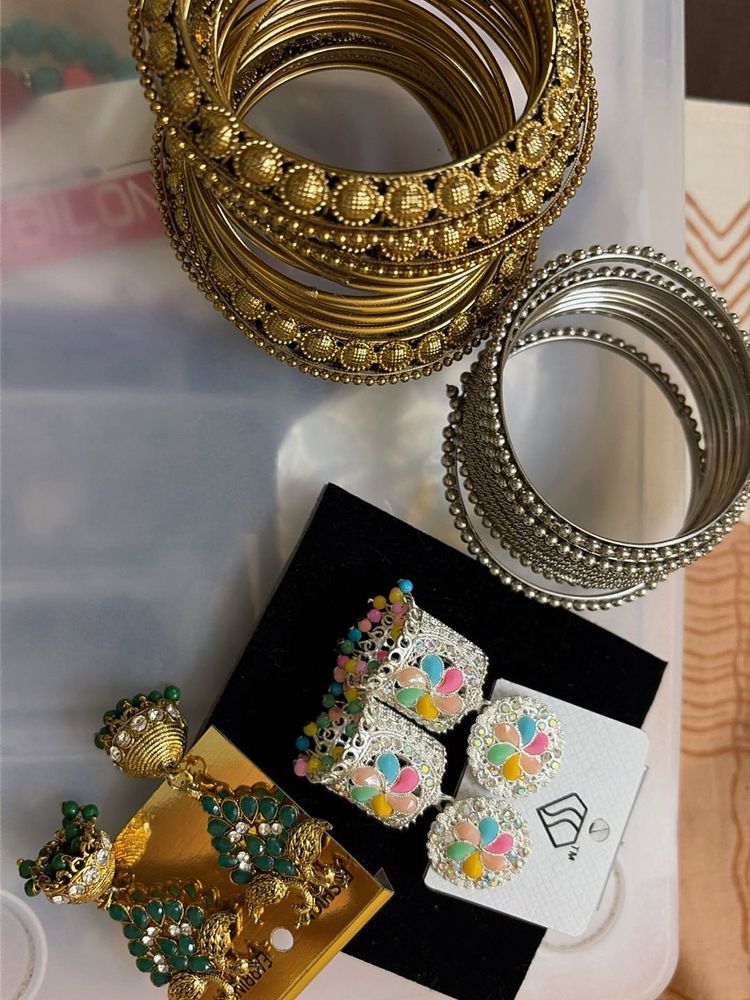 Assorted Bangles and Earrings Set