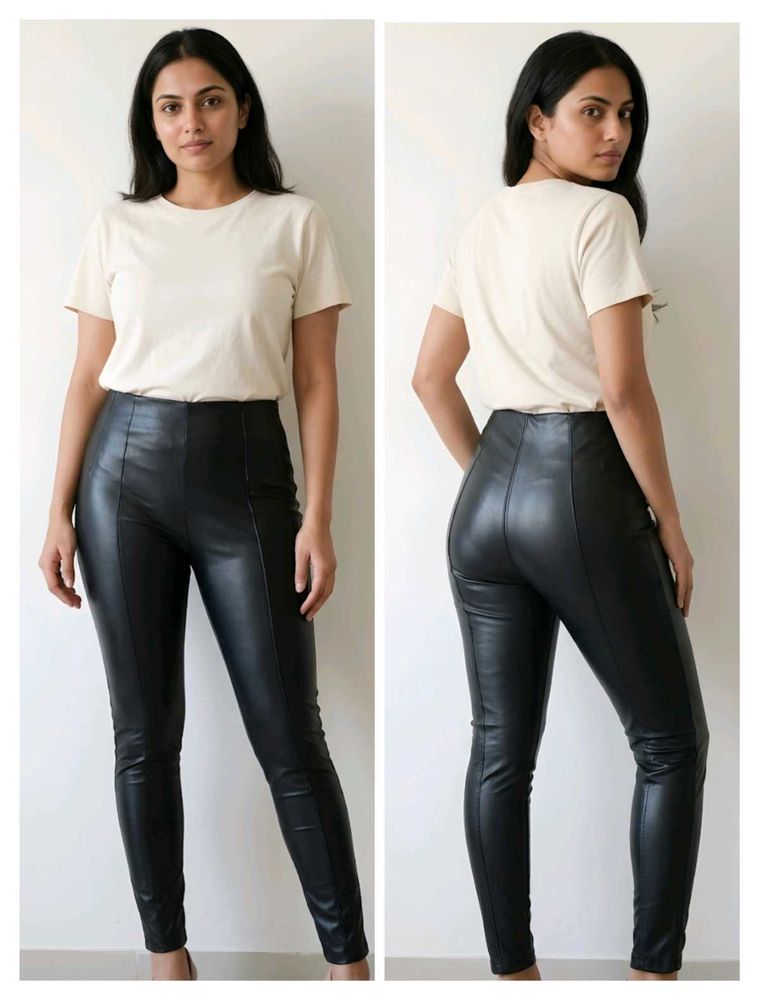Stylish Faux Leather Pants S/M