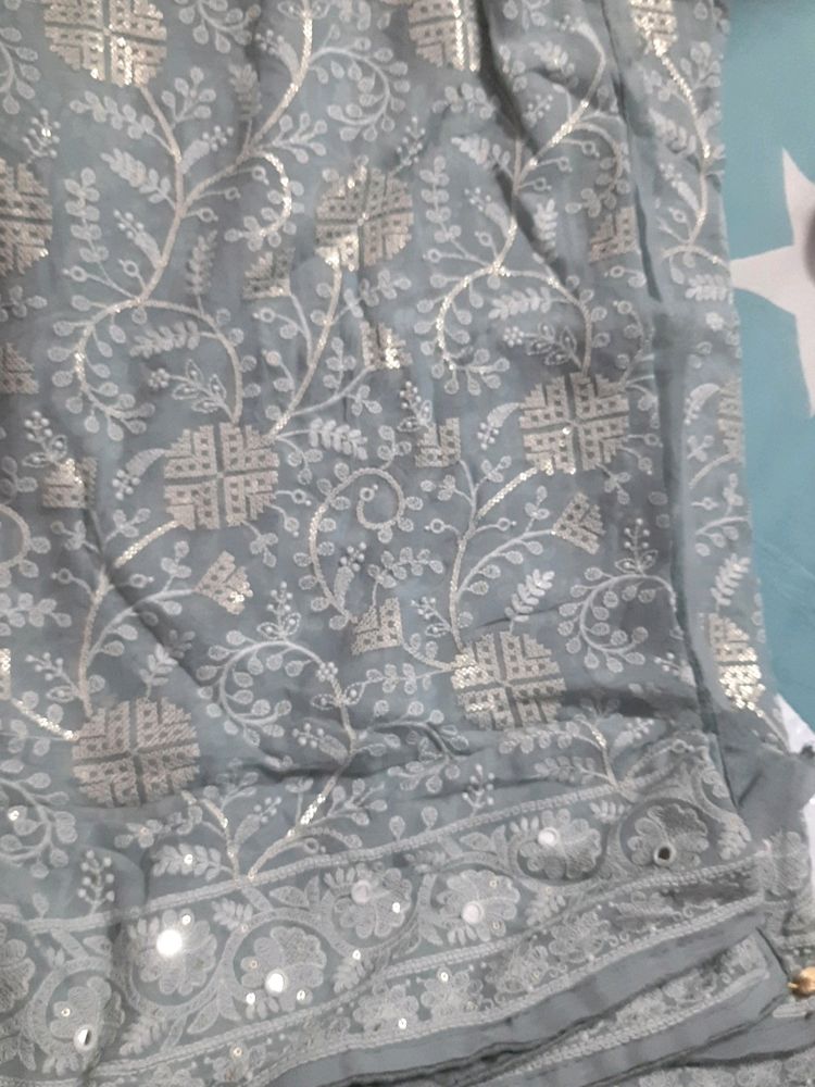 Luckhnawi Pure Georgette Saree