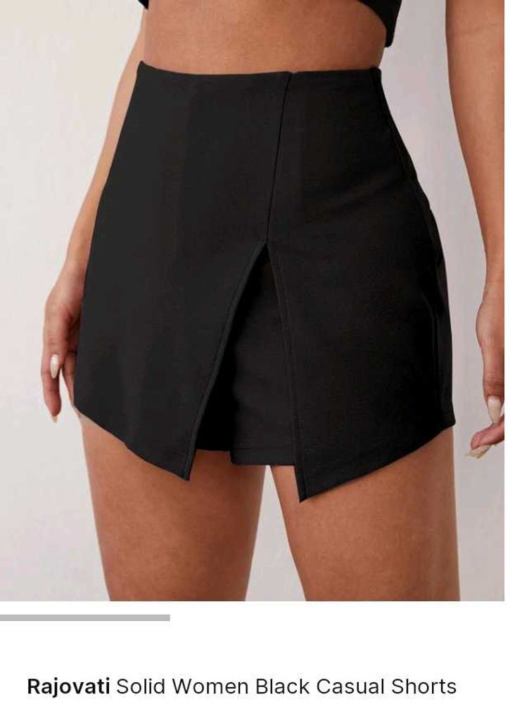 Black Slit-Front Shorts