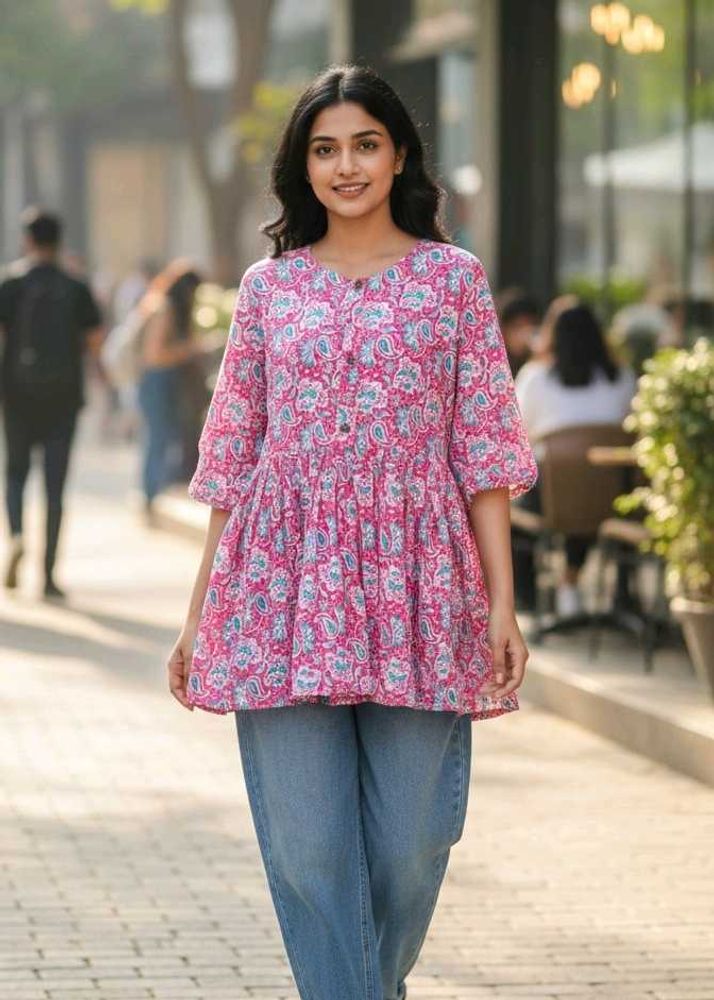 Pink Paisley Print Dress