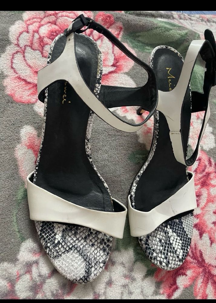 Mei Lei Snakeskin Heels