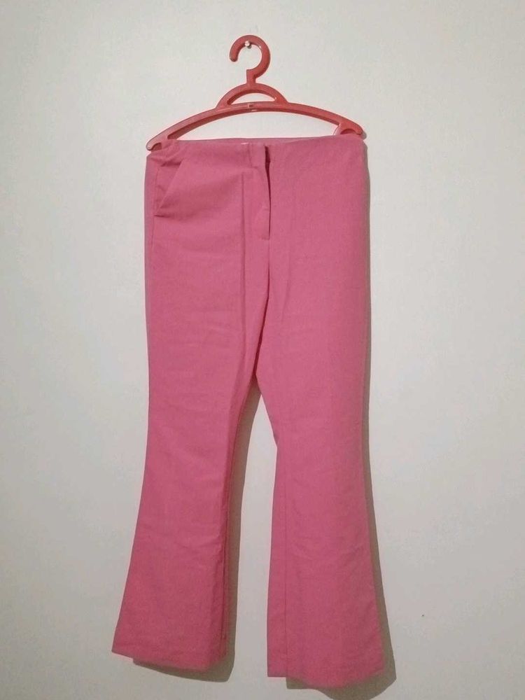 Chic Pink Flared Trousers