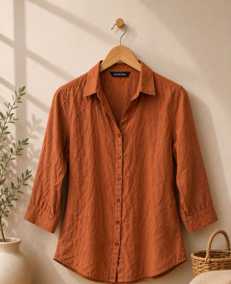 Chic Rust Cotton Shirt