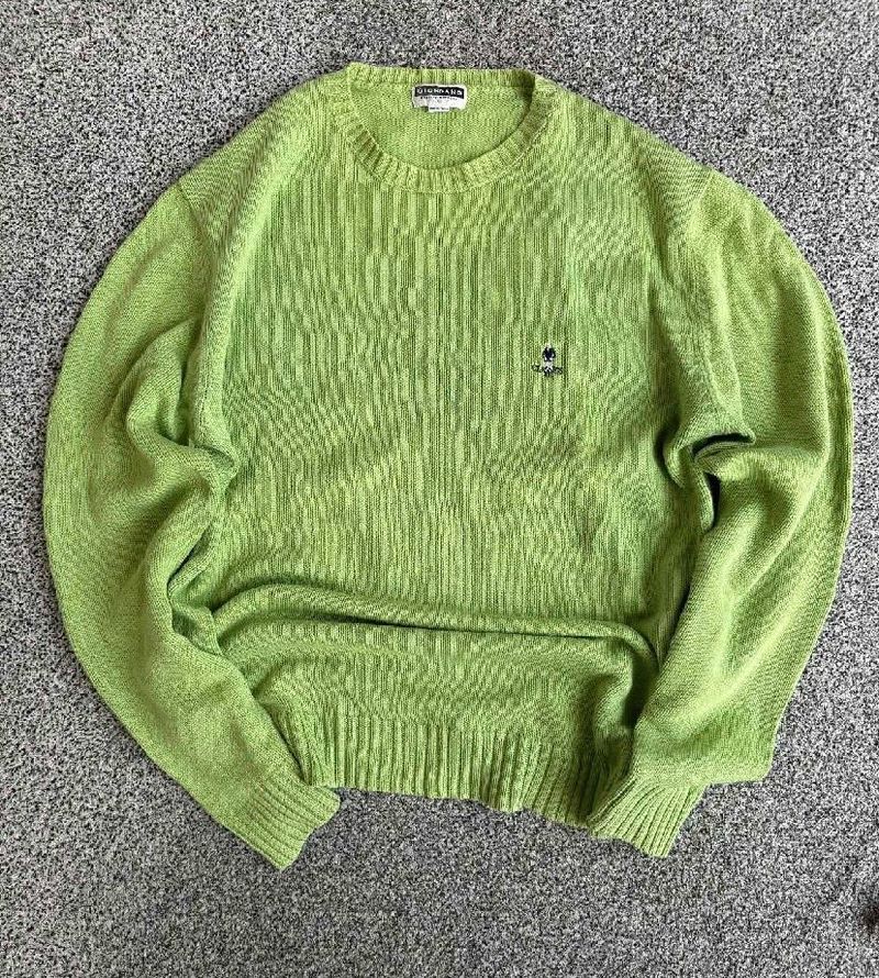100% og giordano Green Textured Knit Sweater
