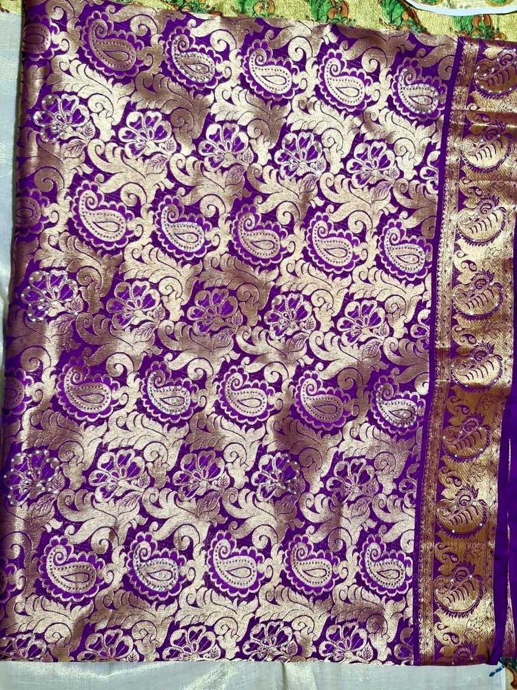 Purple &amp; Gold Silk Saree | Traditional Ethnic Wear
