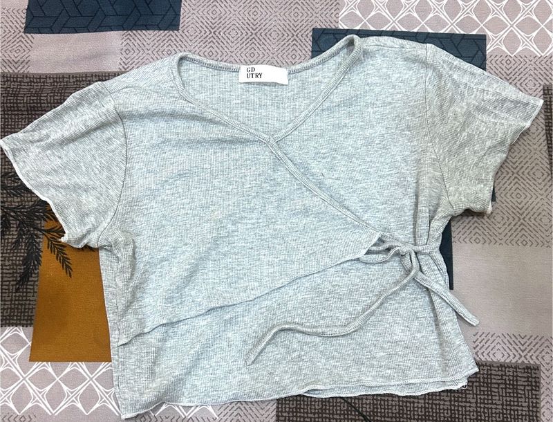 Grey Wrap Style Tank Top
