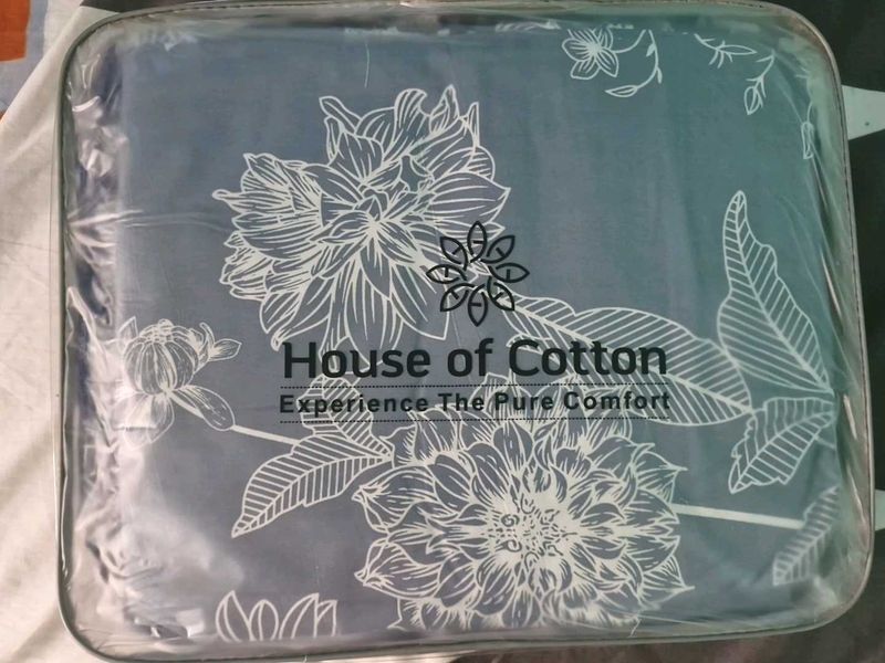 House of Cotton Blue Floral Bed Sheet Set