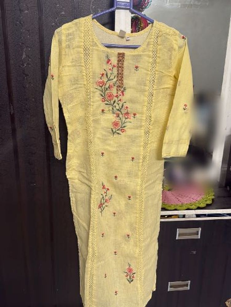 Yellow Embroidered Kurta Set