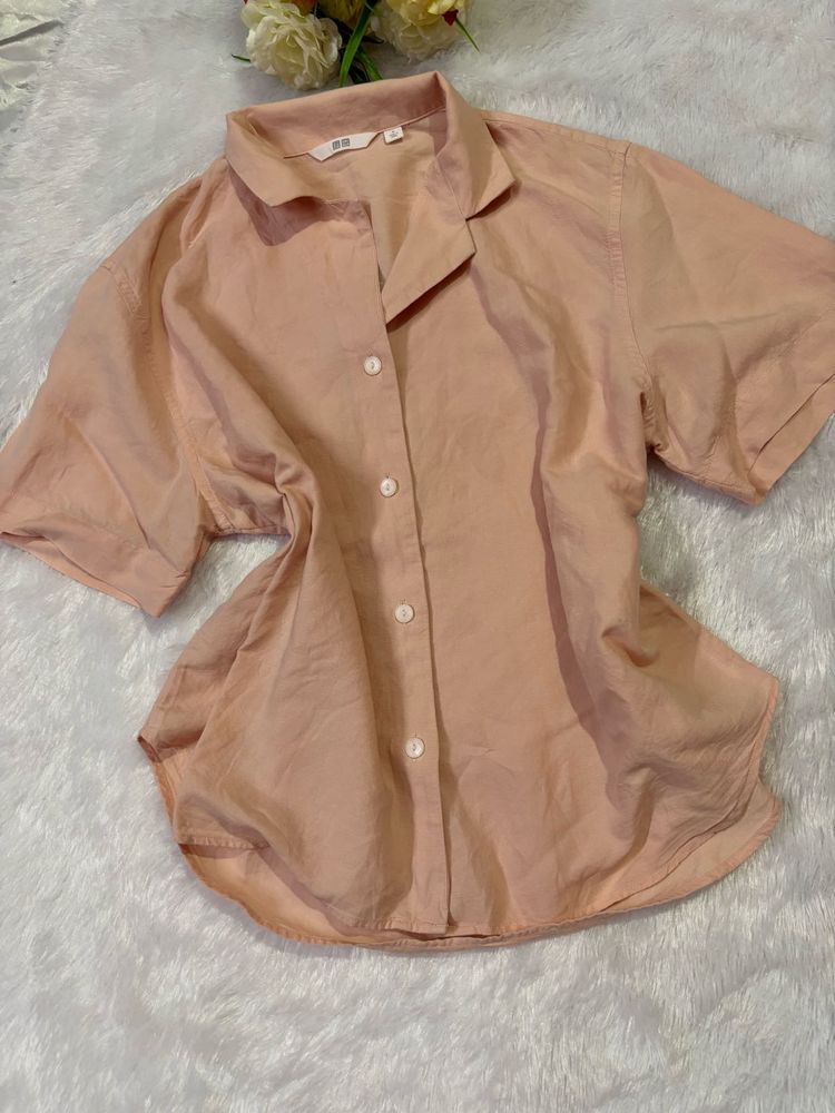 Sheer Peach Button-Up shirt