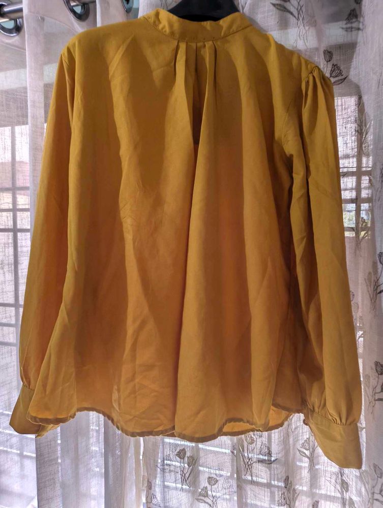 Mustard Yellow Long Sleeve Blouse