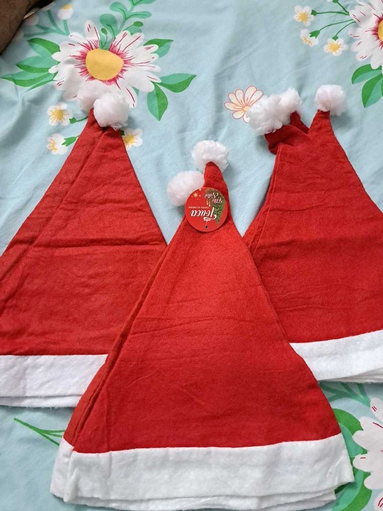 Festive Christmas Santa Hats - Set of 3