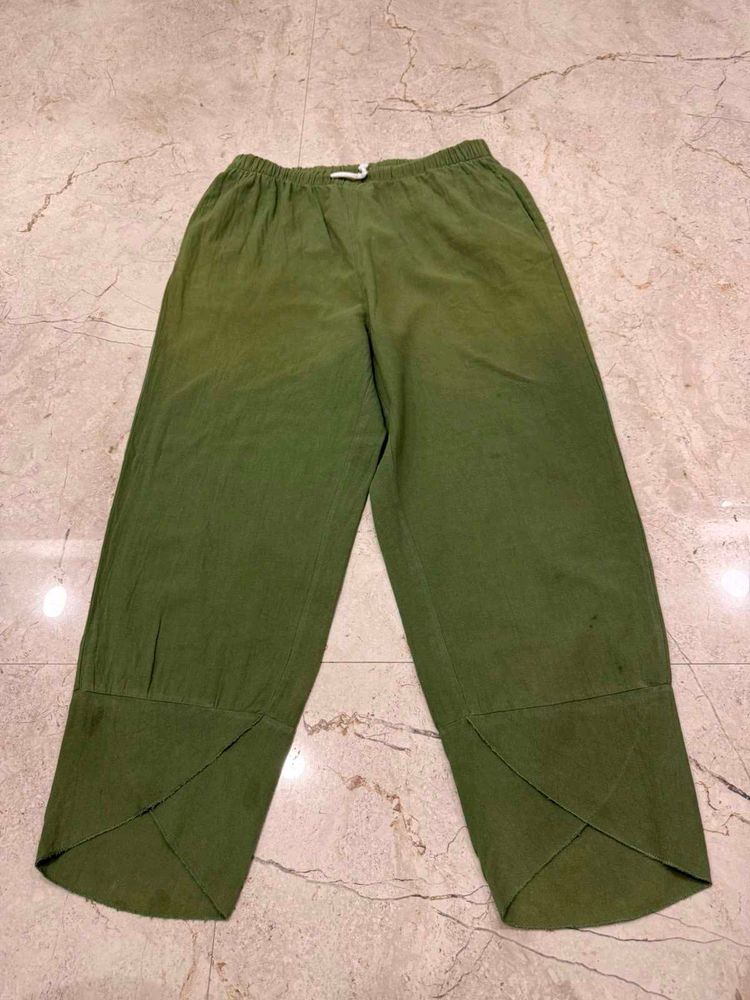 Olive Green Cropped Pants