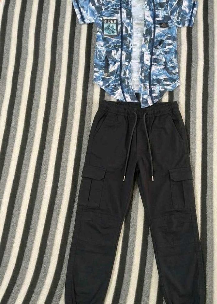 Boy's Casual Cargo &amp; Shirt Set for 6 to 8 yrs old