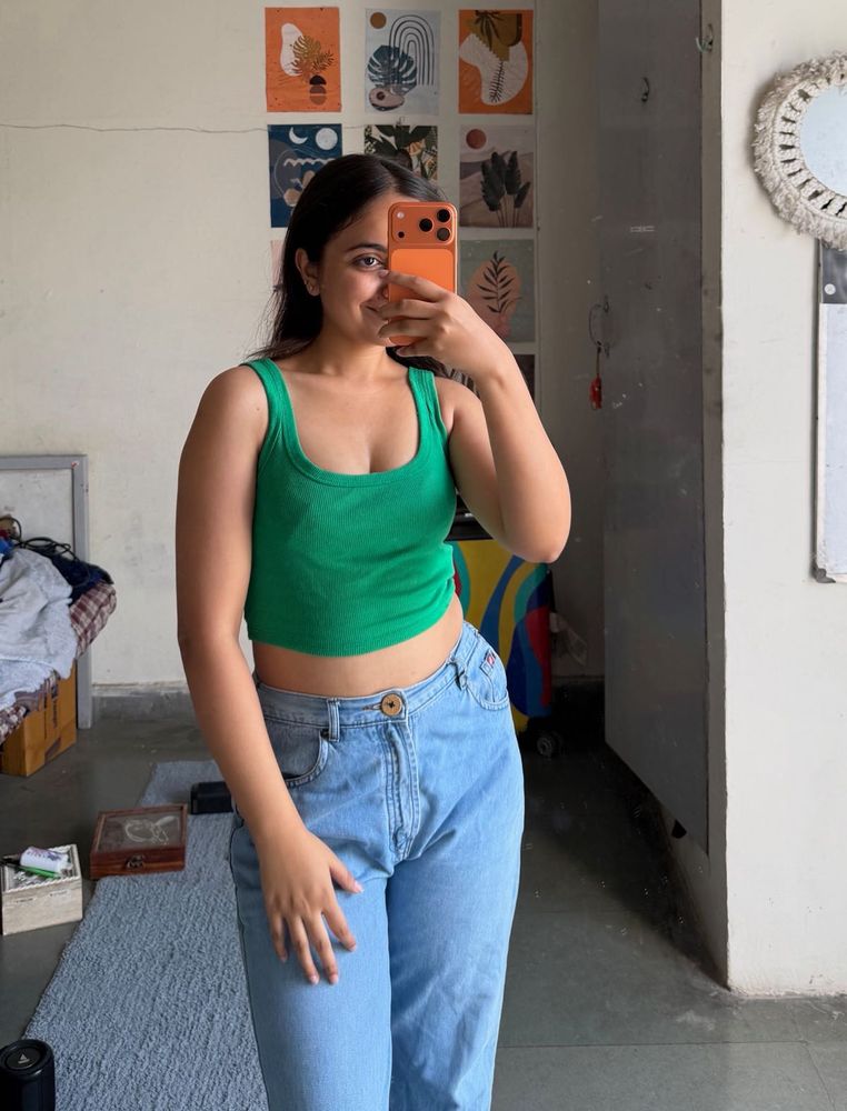 Vibrant Green Crop Tank Top