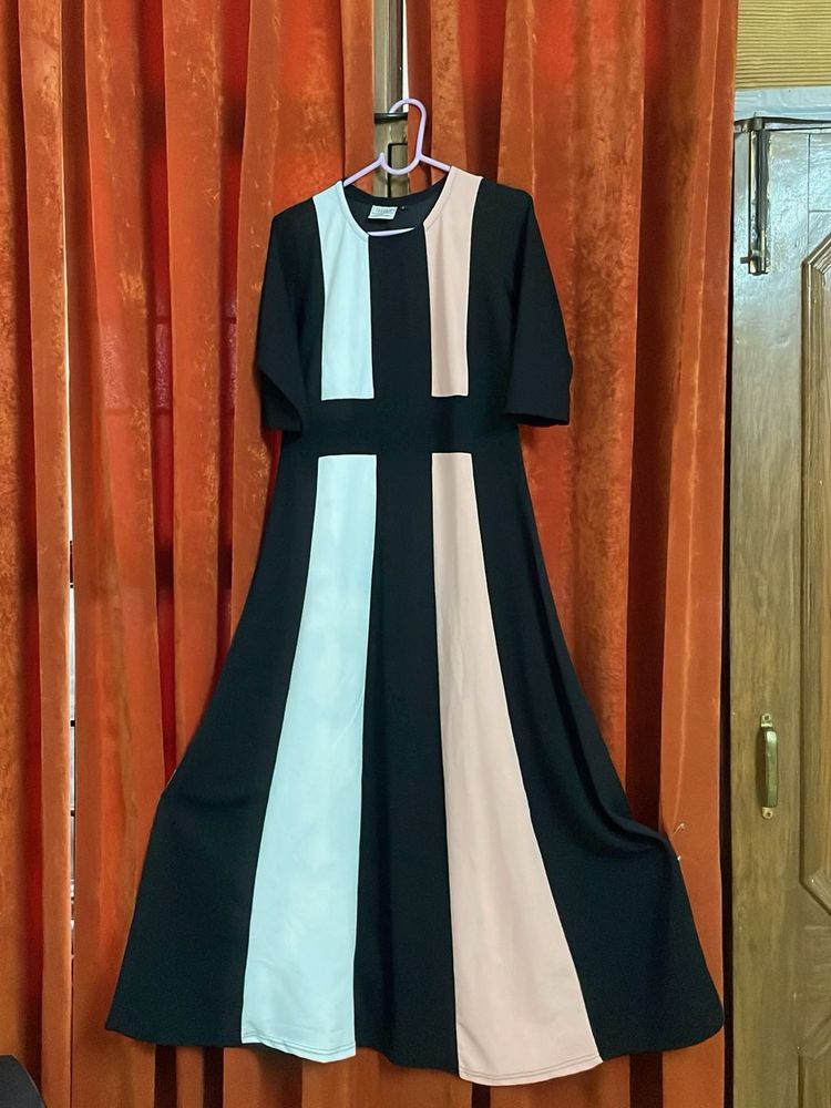 Imported heavy material, Colorblock Maxi Dress